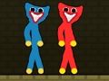 Игра Црвено и сино Stickman Huggy  онлајн