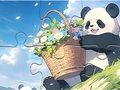 Игра Сложувалка: Кошничка цветна панда  онлајн