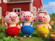Игра Најдете ги разликите: 3 -те мали свињи  онлајн