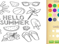Игра Hello Summer Coloring Book for Kids онлајн