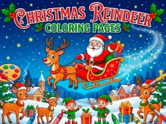 Игра Christmas Reindeer Coloring Pages онлајн