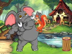 Игра Squirrel Trapped To Giant Elephant онлајн