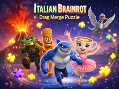 Игра Italian Brainrot Drag Merge Puzzle онлајн