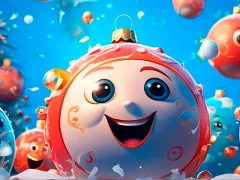 Игра New Years Balls 2048 in 3D онлајн