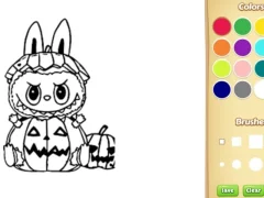 Игра Halloween Labubu Coloring & Drawing Game онлајн
