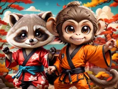 Игра Kung-Fu Little Animals онлајн