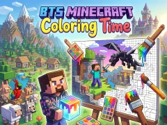 Игра BTS Minecraft Coloring Time онлајн
