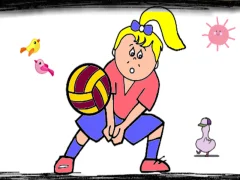 Игра Volleyball Fun Coloring онлајн
