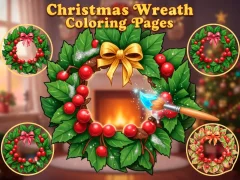 Игра Christmas Wreath Coloring Pages онлајн