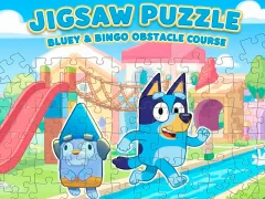 Игра Jigsaw Puzzle: Bluey & Bingo Obstacle Course онлајн