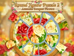 Игра Round jigsaw Puzzle 2 - Assemble Bouquet flowers онлајн