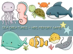 Игра Kids Memory Sea Creatures онлајн
