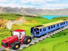 Игра Chained tractor towing train онлајн