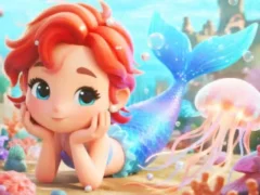 Игра Jigsaw Puzzle: Chibi Mermaid Marshmallow Jellyfish онлајн