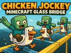 Игра Chicken Jockey: Minecraft Glass Bridge онлајн