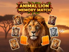 Игра Animal Lion Memory Match онлајн