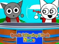 Игра Sprunki: Talking Gray & Wenda News онлајн
