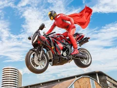Игра Real Motorbike Super Hero Stunt 3D онлајн