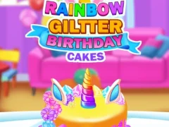 Игра Rainbow Glitter Birthday Cakes онлајн