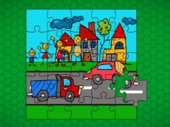 Игра Stick Family Fun Time Jigsaw онлајн