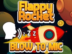 Игра Flappy Rocket Playing with Blowing to Mic онлајн