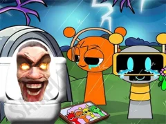 Игра Sprunki Castle Panic Skibidi Toilet онлајн