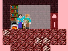 Игра Alex and Steve Nether онлајн