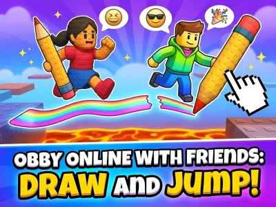 Игра Obby online with friends: Draw and Jump! онлајн