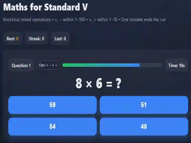 Игра Maths for Standard V онлајн