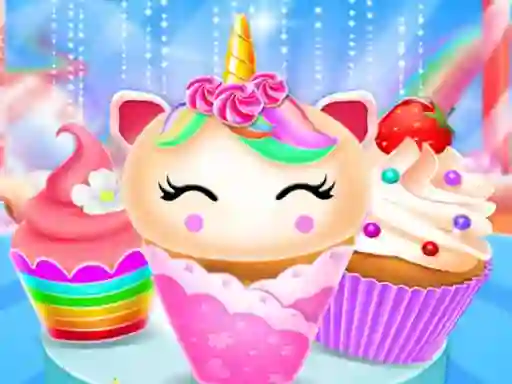 Игра Unicorn Mermaid Cupcake Cooking Design онлајн