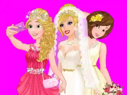 Игра Barbie's Wedding Selfie With Princesses онлајн