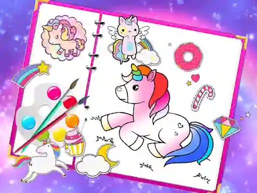 Игра Fabulous Cute Unicorn Coloring Book онлајн