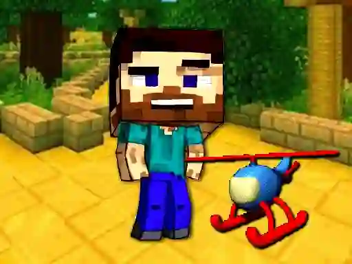 Игра Mineblock Helicopter Adventure онлајн