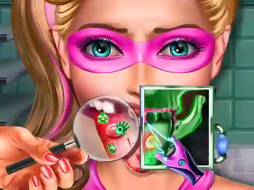 Игра  Super Doll Tongue Doctor онлајн