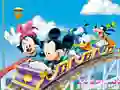 Игра Mickey in Rollercoaster - Set the blocks онлајн