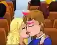 Игра Yellow Bus Kiss онлајн
