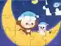 Игра Jigsaw Puzzle: Monkey With Moon онлајн