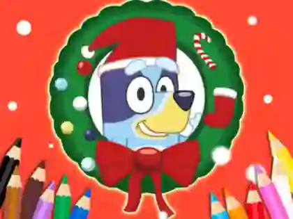 Игра Coloring Book: Bluey Santa Claus онлајн