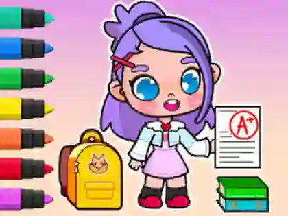 Игра Coloring Book: Avatar School Day онлајн
