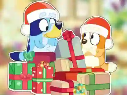 Игра Jigsaw Puzzle: Bluey Christmas Unboxing онлајн