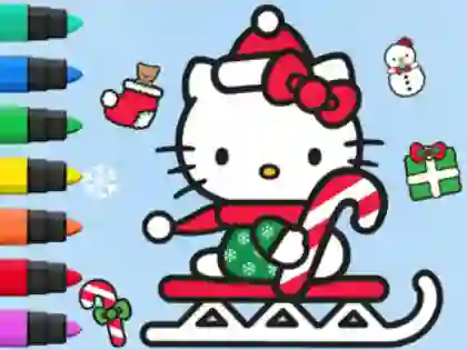 Игра Coloring Book: Hello Kitty Christmas онлајн