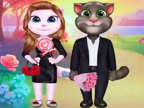 Игра Kitty Couple Lovely Valentine онлајн