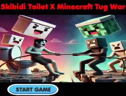 Игра Skibidi Toilet X Minecraft Tug War онлајн