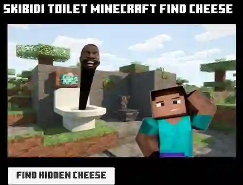 Игра Skibidi Toilet Minecraft Find Cheese онлајн