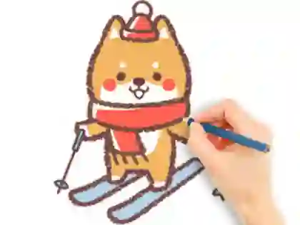 Игра Coloring Book: Skiing Puppy онлајн