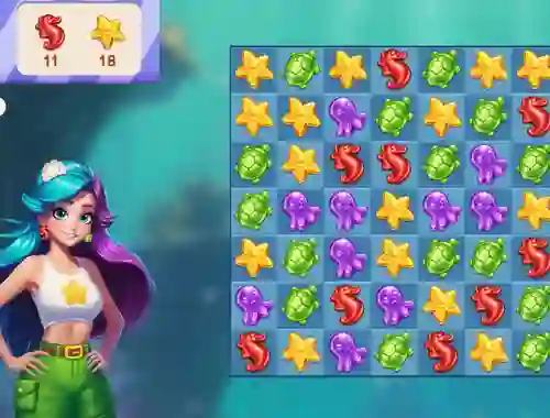 Игра Underwater Adventures: Match 3 онлајн