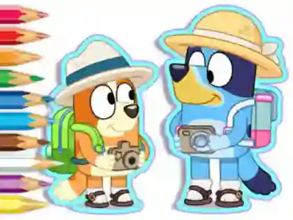 Игра Coloring Book: Bluey Camping онлајн