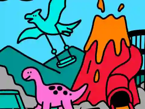 Игра Color By Code Dino Park онлајн