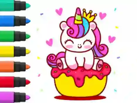 Игра Coloring Book: Unicorn Cupcake онлајн