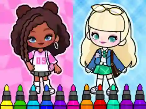 Игра Coloring Book: Aha World Sporty Girl онлајн